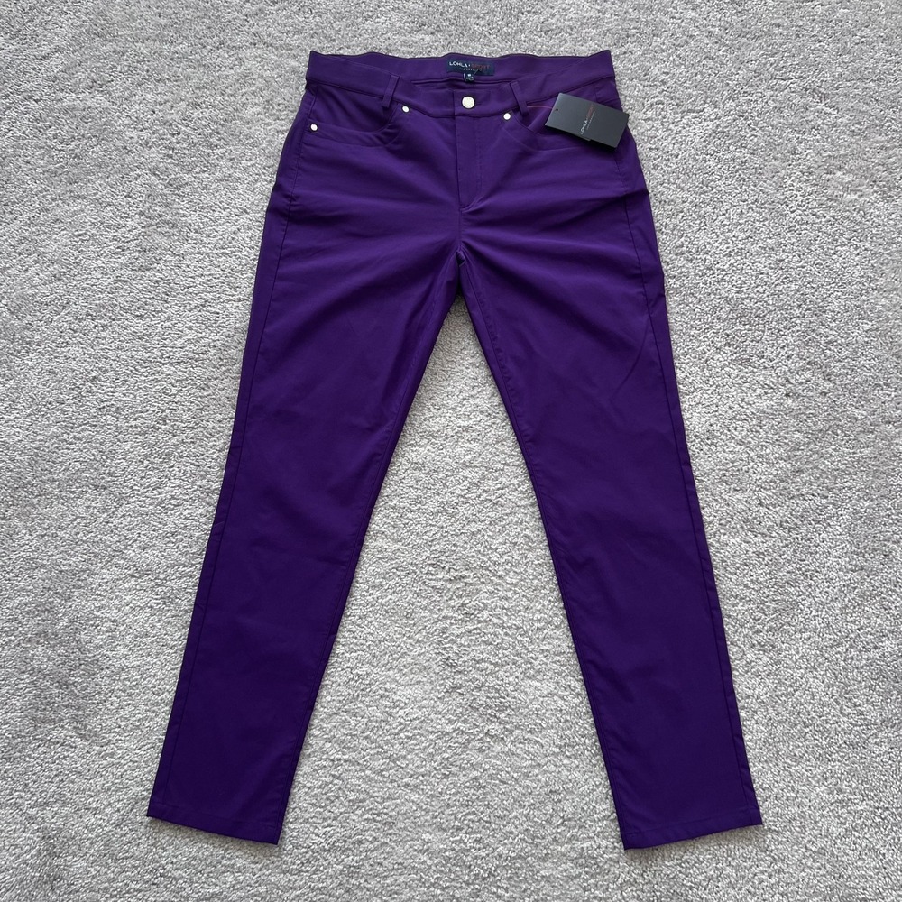 LOHLA SPORT Pants Womens 10 Purple Slim‎ Tapered Stretch Golf Chino Mid Rise